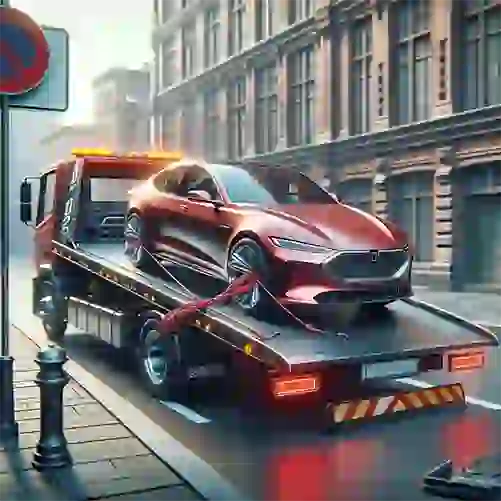 A cautionary image, such as a car being towed away 501x501